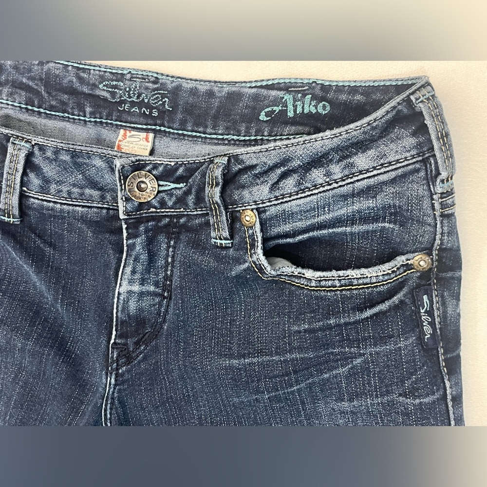 Silver Jeans Aiko Style Dark Blue Denim Boot Cut Women's Jeans Sz 30x35 - Picture 3 of 16